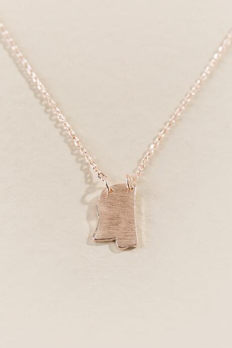 Francesca's Mississippi State Pendant In Rose Gold - Rose/gold
