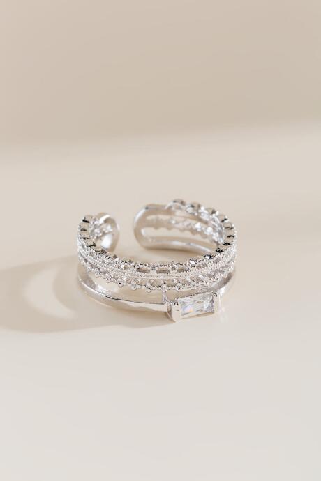 Francesca's Alivia Faux Stacked Ring - Silver