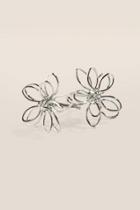 Francesca's Felicia Metal Flower Studs In Silver - Silver