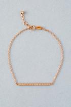 Francesca's Mavis Rose Gold Bar Bracelet - Rose/gold