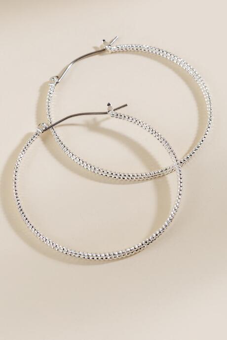 Francesca's Stella Wire Metal Hoops - Silver