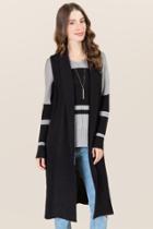 Blue Rian Portia Shawl Collar Duster - Black