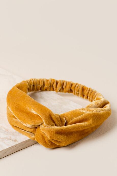 Francesca's Elosie Velvet Knot Headwrap - Tan