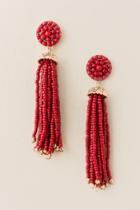 Francesca's Game Day Stud Tassel Earring In Garnet - Garnet