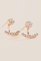 Francesca's Anaya Rose Gold Crystal Earring Jackets - Rose/gold