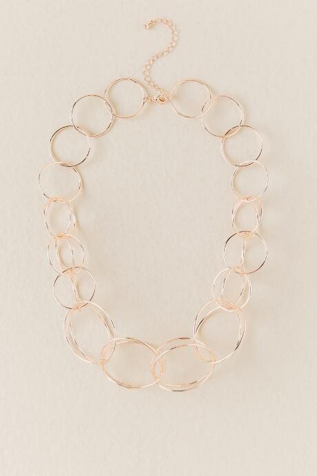 Francesca's Elena Orbital Metal Necklace In Rose Gold - Rose/gold