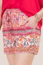 Francesca Inchess Amelie Floral Border Shorts - Pink