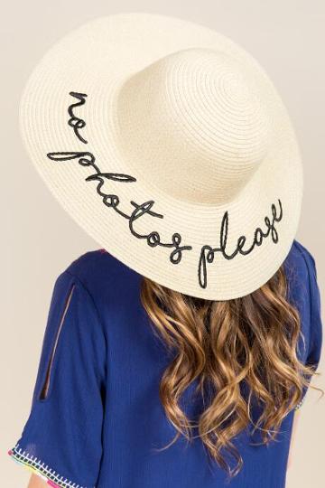 Francesca's No Photos Please Sun Hat - Natural
