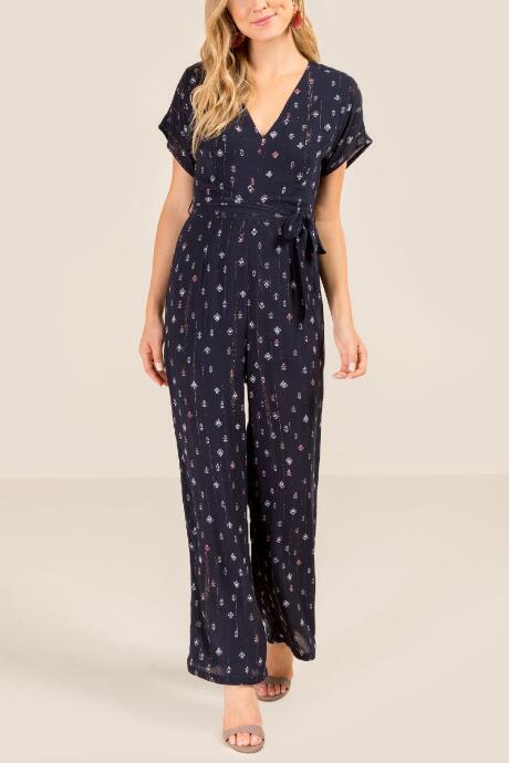 Francesca Inchess Trinity Floral Shine Jumpsuit - Black