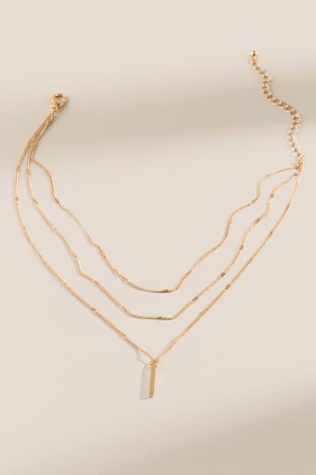 Francesca's Bridget Stamp Chain Pendant Necklace - Gold