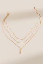 Francesca's Bridget Stamp Chain Pendant Necklace - Gold
