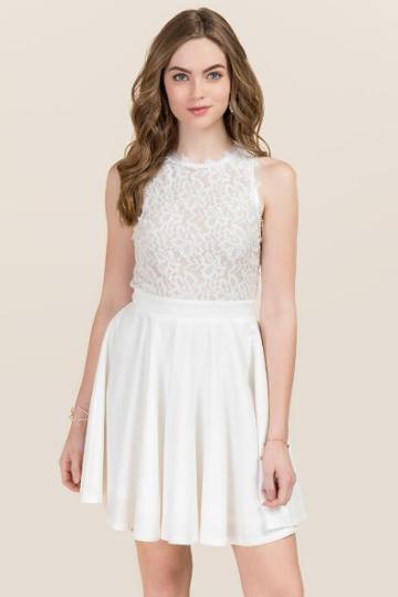 Alya Angelina Lace Dress - White