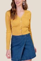 Francesca's Autumn Cropped Cardigan - Sunshine