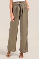 Francesca's Jasper Wide Leg Paperbag Palazzo Pant - Dark Olive