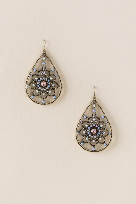 Francesca's Veronica Filigree Teardrop Earring In Periwinkle - Multi