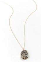 Francesca's Klara Dalmation Stone Pendant Necklace - Taupe