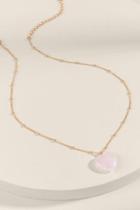 Francesca's Kara Rose Quartz Heart Pendant Necklace - Pale Pink