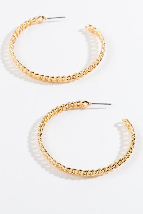 Francesca's Leilani Braided Hoops - Gold