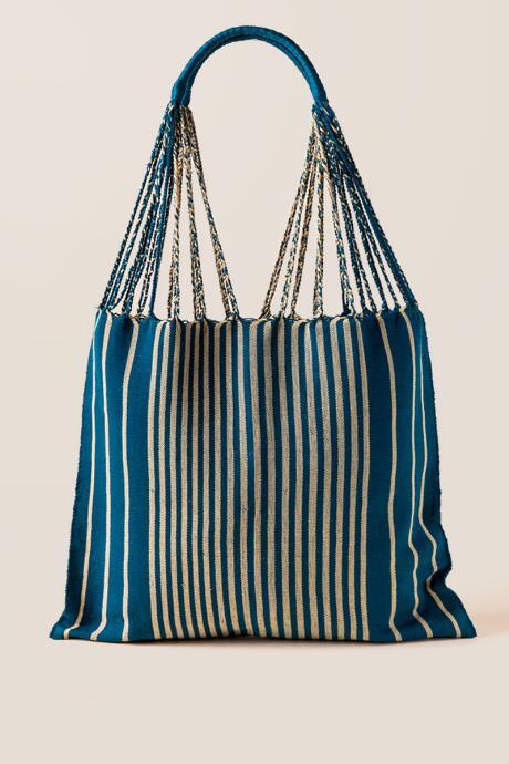 Francescas Las Rayas Handwoven Tote In Natural - Natural