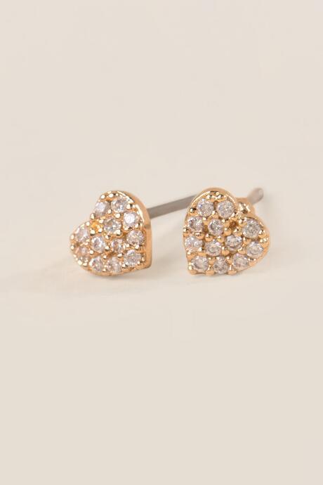 Francesca's Venus Crystal Heart Studs - Crystal