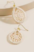 Francesca's Penelope Macrame Teardrop Earrings - Ivory
