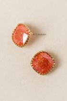 Francesca's Wren Square Stud Earring In Red - Rose