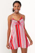 Francesca's Marina Tie Front A-line Dress - Red