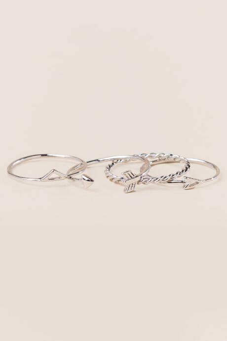 Francesca Inchess Artemis Arrow Stacking Ring Set - Silver