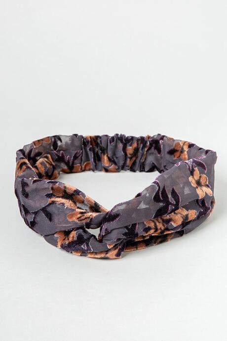 Francesca Inchess Holly Dark Floral Headwrap - Gray