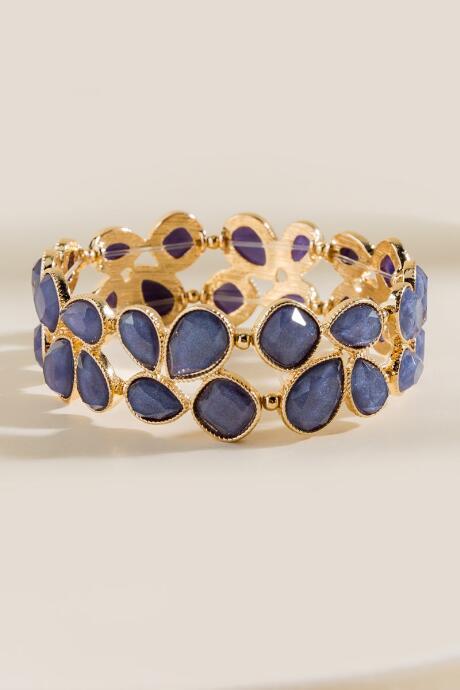Francesca's Aria Teardrop Stretch Bracelet - Blue