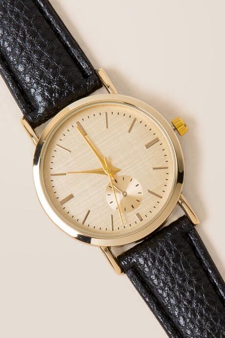 Francesca's Gabriela Classic Watch - Black