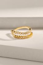 Francesca's Fiona Double Row Cubic Zirconia Ring - Gold