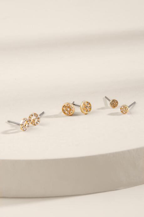 Francesca's Ashlyn Crystal Stud Earring Set - Crystal