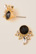 Francesca's Meral Facet Stud Earring - Black