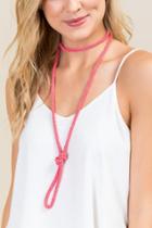Francesca's Coco Seed Bead Necklace In Pink - Coral
