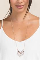 Francesca's Roselyne Arrow Ladder Pendant Necklace - Rose/gold