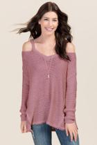 Quinn Jacey Cold Shoulder Pullover - Mauve