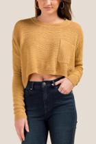 Francesca Inchess Britney Ribbed Crop Sweater - Marigold