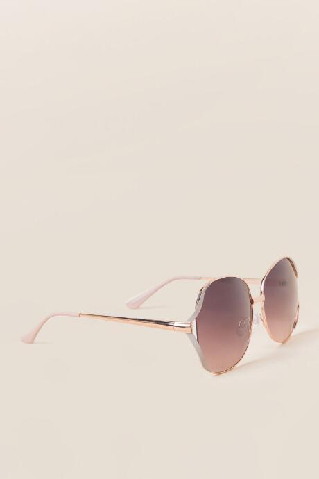 Francesca's Vivienne Round Sunglasses - Nude