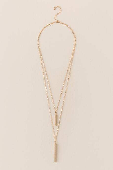 Francesca's Amba Vertical Bars Layering Necklace - Gold