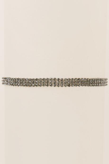 Francesca's Lyonesse Crystal Linked Choker - Gray