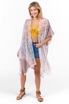 Francesca's Patty Paisley Print Kimono - Ivory
