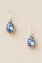 Francesca's Siona Glass Teardrop Earring - Blue