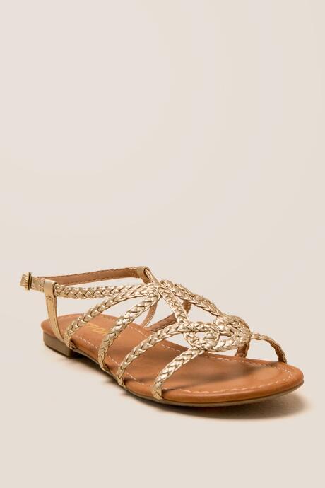 Report Gibbie Braided Gladiator Sandal - Gold