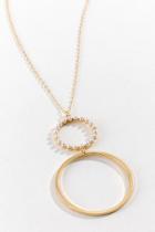 Francesca's Astrid Open Circle Necklace - Pearl