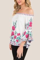 Blue Rain Clarissa Off Shoulder Salsa Sleeve Blouse - Ivory