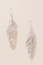 Francesca's Tabor Feather Drop Earring In Silver - Silver