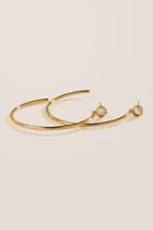 Francesca's Tessa Basic Hoop With Crystal Earrings - Gold