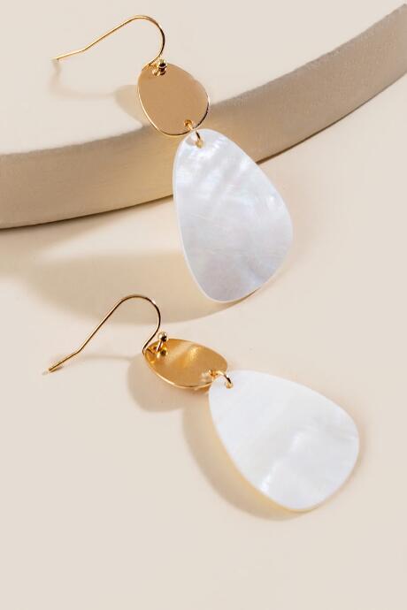 Francesca's Lana Mother Of Pearl Drop Earrings - Pearl