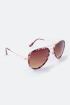 Francesca's Rowyn Aviator Sunglasses - Pink